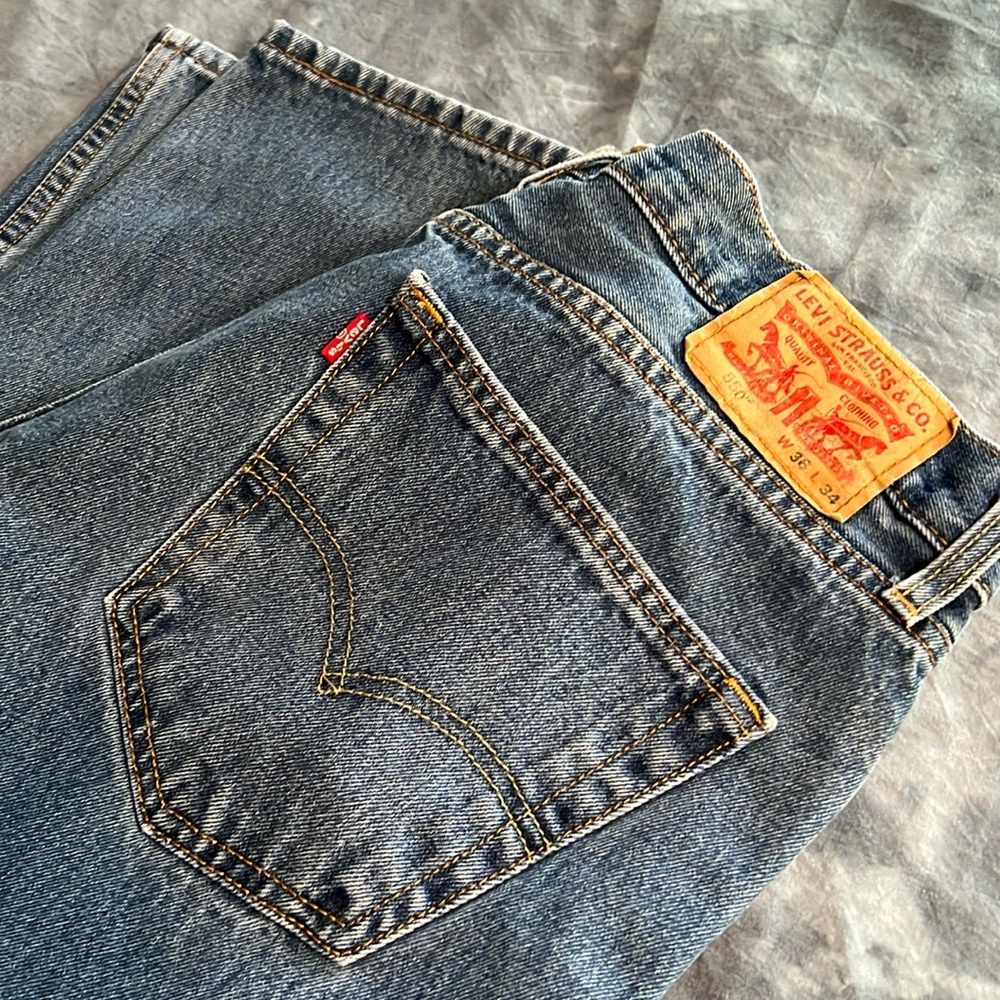 Levi's 505 Distressed Red Tab Jeans, Men's size: W36 L34